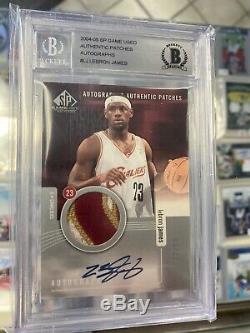 04-05 Sp Game Used LeBron James 3 Color Auto On Card Patch 12/50 BGS Authentic