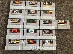 16 Game SNES Super Nintendo lot ALL Authentic Mortal Kombat NBA Jam Alien Street