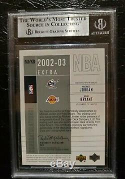 2002 03 SP game used Autograph Rare Kobe Bryant Michael Jordan Auto card 1/25