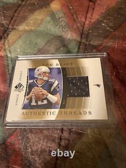 2003 Tom Brady SP Authentic Game-Used Jersey GOLD Authentic Threads Ser#4/25