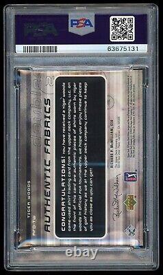 2003 Ud Sp Game Used Golf #afdtw Tiger Woods Authentic Fabrics Double /200 Psa 9