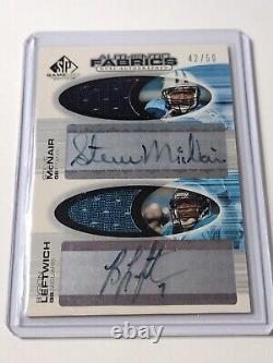 2004 Upper Deck SP Game Used Steve McNair B. Leftwich Authentic Fabrics Auto /50