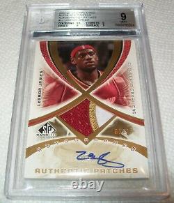 2005-06 SP 5/25 Game Used Authentic Fabrics Auto Patches LeBron James BGS 9 10