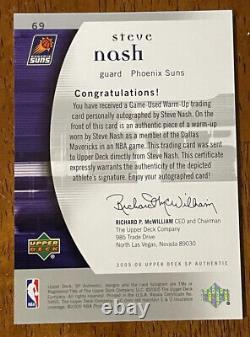 2005-06 Sp Authentic Steve Nash Game-used Warm Up Relic/auto #d /100