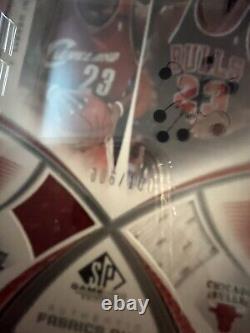 2005 SP Game Used Authentic Fabrics Dual Michael Jordan LeBron James PSA 9