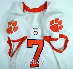 2014 Clemson Tigers #7 Game Used White Jersey Name Plate R 38 497