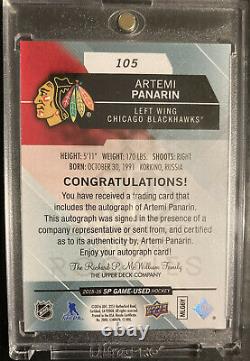 2016-16 Artemi Panarin UD SP Authentic Game Used Rookies RC Autograph Auto