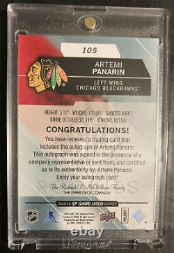 2016-16 Artemi Panarin UD SP Authentic Game Used Rookies RC Autograph Auto