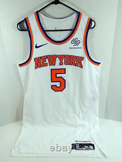 2018-19 New York Knicks Courtney Lee #5 Game Used White Jersey vs Nets 3 pts