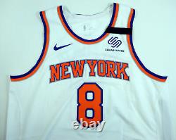 2018-19 New York Knicks Mario Hezonja #8 Game Used White Jersey Ramsey Band 8 pt