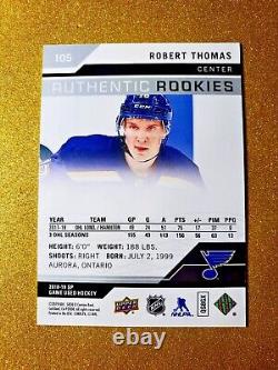 2018-19 Robert Thomas SP Game Used Authentic Rookies /18 True Rookie #105 CLEAN