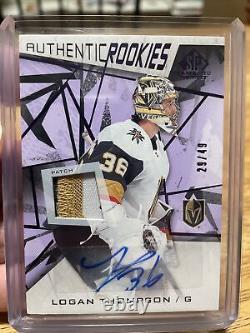 2021-22 SP Game Used Logan Thompson Authentic Rookie patch auto #29/49 Purple