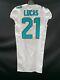 #21 Jordan Lucas Miami Dolphins Game Used Authentic Nike Jersey Sz-38 Yr-17