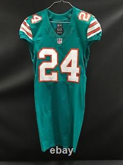 #24 Brice Mccain Miami Dolphins Game Used Throwback Authentic Nike Jersey 2015