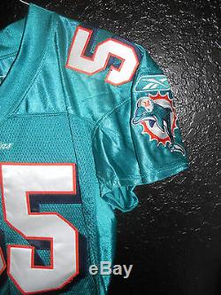 #55 Junior Seau Miami Dolphins Game Used Teal Authentic Jersey Size-46 Year-2004