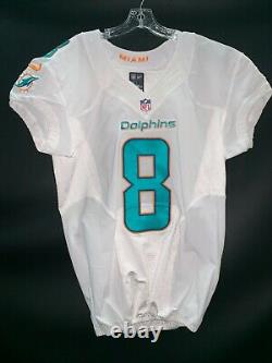 #8 Matt Moore Miami Dolphins Game Used White Authentic Nike Jersey Yr-2013 Sz-44