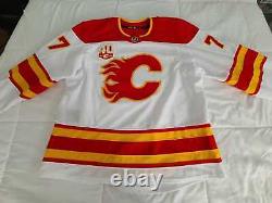 Adidas MIC Calgary Flames Authentic game worn used jersey Mark Jankowski Retro