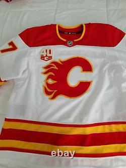 Adidas MIC Calgary Flames Authentic game worn used jersey Mark Jankowski Retro