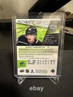 Alex Turcotte 21-22 SP Game Used Authentic Rookies Auto 1/1 Green Fragment #193