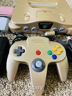 Authentic Gold Nintendo 64 N64 OEM Console Set + GAMES REGION FREE FAST Ship