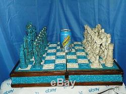 Authentic Mexican Chess Game Set- Aztec Indians Spanish Conquistadors Carved
