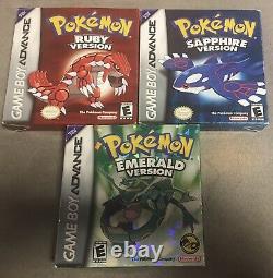Authentic Pokemon Ruby, Sapphire And Emerald Complete