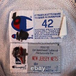 Authentic & Rare 92 Game Worn New Jersey Nets Warm Up Jacket Size 42