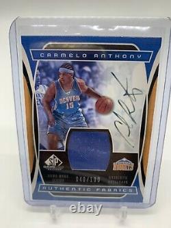 Carmelo Anthony Rookie SP Game Used Authentic Fabrics Auto. #/100