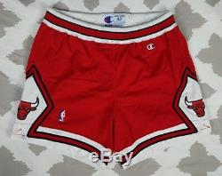 Chicago Bulls Champion Authentic Basketball Shorts Vintage 90s sz 42 Game Cut