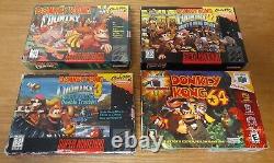 Donkey Kong Country 1 2 3 DK 64 Super Nintendo SNES N64 Lot CIB Authentic Tested