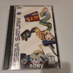 Earthworm Jim 2 (Sega Saturn, 1996) CIB Complete With Manual Reg Card Authentic US
