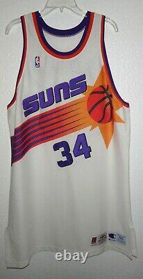 Euc Authentic Champion 95/96 Phoenix Suns Charles Barkley Basketball Game Jersey