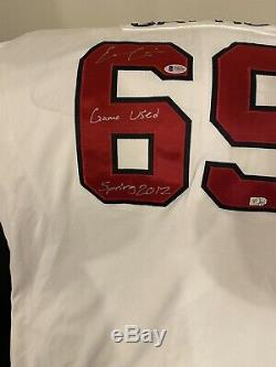 Evan Gattis Signed Game Used Braves Jersey MLB And Beckett Authenticated