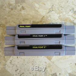 FINAL FIGHT TRILOGY 1 2 3 II III Super Nintendo SNES USA Authentic Capcom RARE