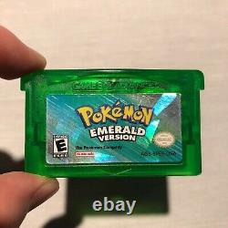 GUARANTEED AUTHENTIC Pokémon Emerald Version Game Boy Advance GBA NEW BATTERY