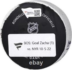 Game Used Pavel Zacha Bruins Unsigned Puck Fanatics Authentic COA Item#12408357