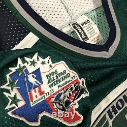 Game Worn Authentic Al Conroy Houston Aeros Mesh IHL Hockey Jersey Used Green 52
