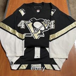 Game Worn Reebok Authentic Cory Cross Pittsburgh Penguins Jersey Used Black 58