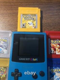 Gameboy Color Pokemon Red+Yellow+Blue + Gold+Silver+Crystal AUTHENTIC LOT