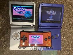 Gameboy SP 101 Micro Cobalt 11 Pokemon Authentic Game Lot Emerald Crystal