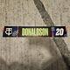 Josh Donaldson Game Used Twins Locker Nameplate Tag Mlb Authenticated Team Issue