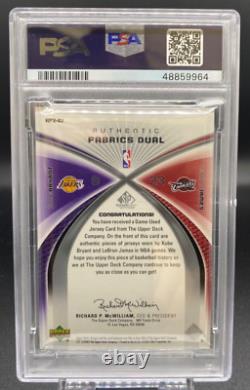 KOBE BRYANT/LEBRON JAMES 2005 SP Game Used Authentic Dual Patch /100 PSA 8