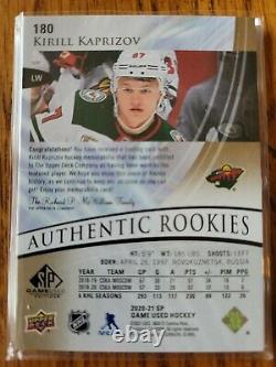 Kirill Kaprizov Upperdeck Authentic Rookie Game Used Premium Patch #'d 64/65