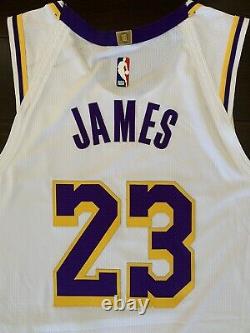 Lakers Lebron James Team Issued Authentic Pro Cut Jersey Game Worn Used White 50