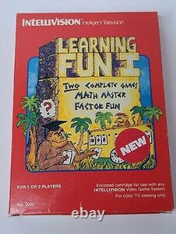 Learning Fun I Intellivision With Box and Manual Authentic Rare HTF
