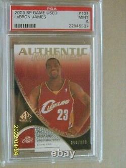 Lebron James PSA 9 Rookie RC 2003-04 SP Game Used Authentic Rookies #52/999