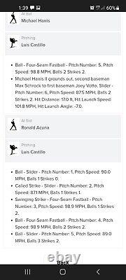MICHAEL HARRIS II & RONALD ACUNA JR. Game Used Baseball MLB Authenticated 7/3/22