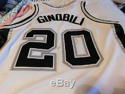 Manu Ginobili Authentic Reebok Spurs NBA Autographed Game Issued jersey 2004 05