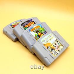 Nintendo 64 Lot Bundle 4 Games Authentic Pokemon Stadium, Diddy Kong Racing Etc
