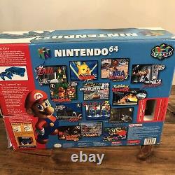 Nintendo 64 N64 Game Console & Controller Ice Blue Funtastic With Box Authentic
